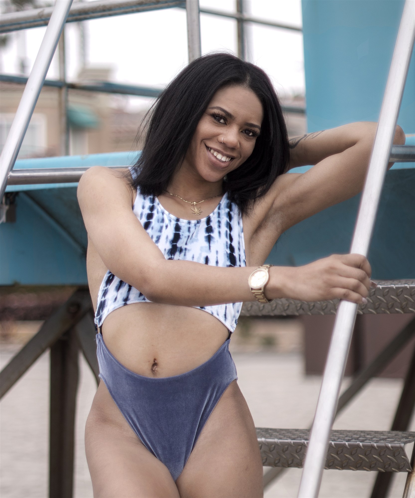 beautiful smile on the lifeguard tower2 - Editorial portrait